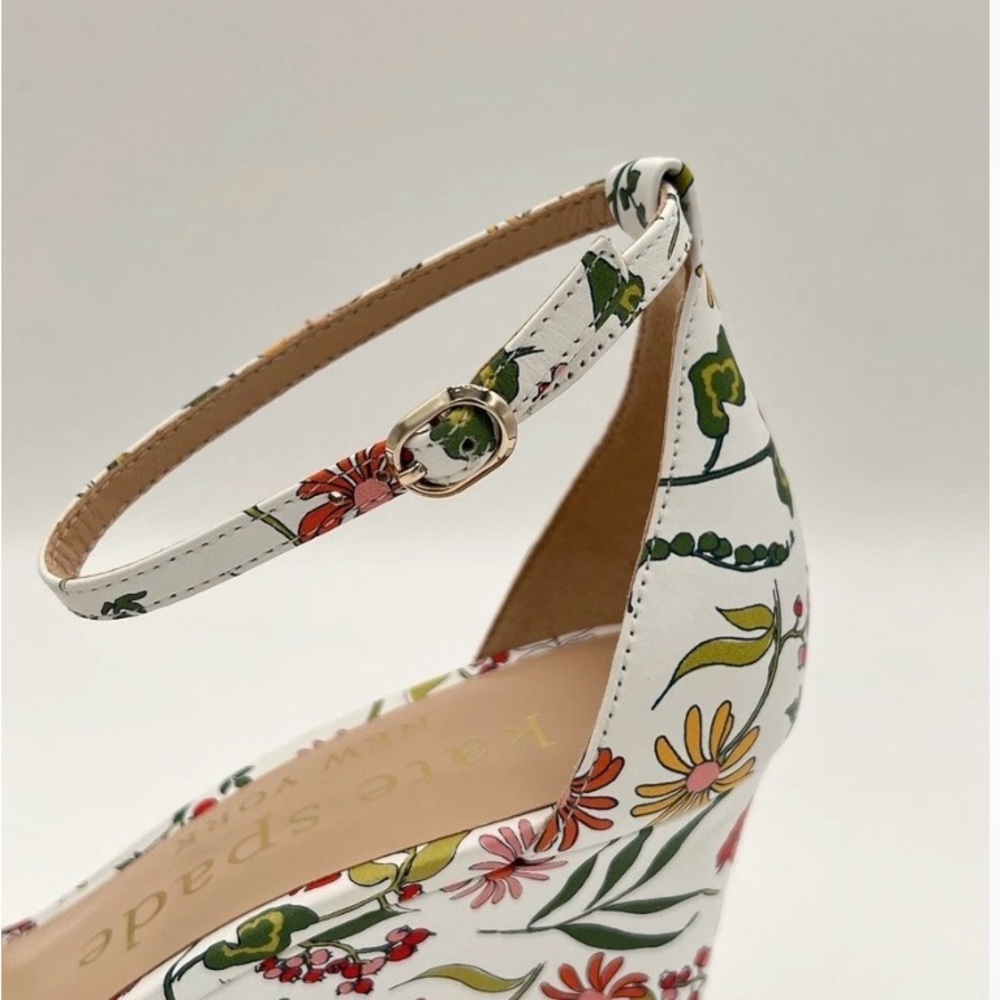 Kate Spade White Floral Heels - Picture 3 of 6